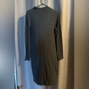 Grey sweater dress.